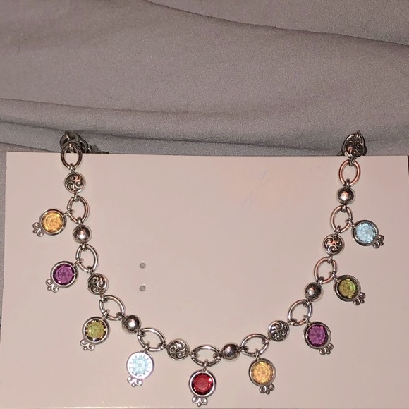 Brighton silver necklace w multi color gems - Picture 11 of 11